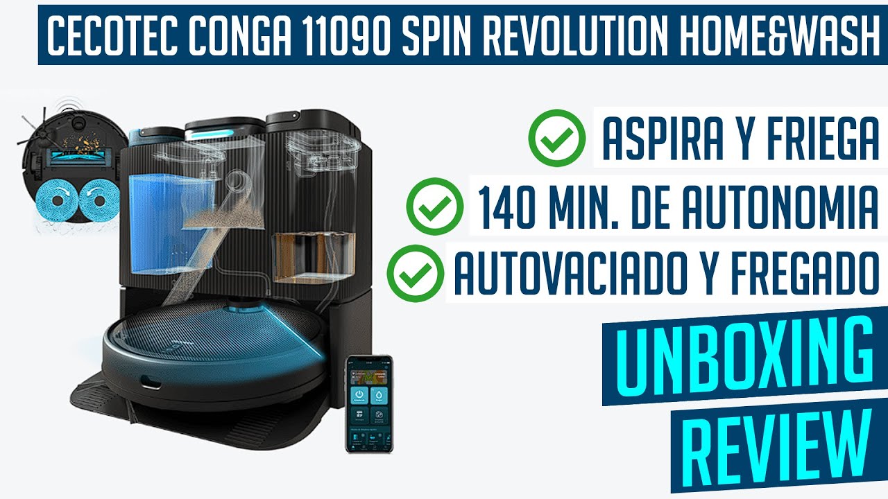 Guía rápida de uso del Robot aspirador Conga 11090 Spin Revolution