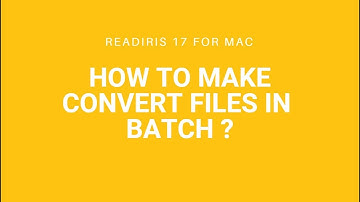 Readiris 17 Mac: How to make convert files in batch?