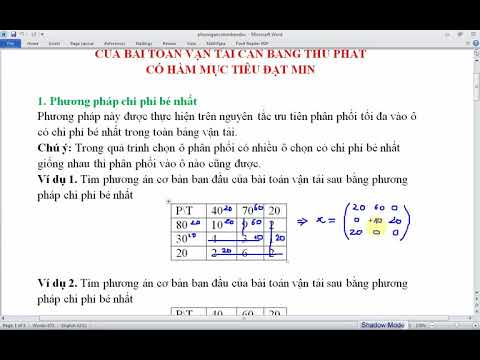 Video Phương pháp tìm phương án cơ bản ban đầu của bài toán... - youtube