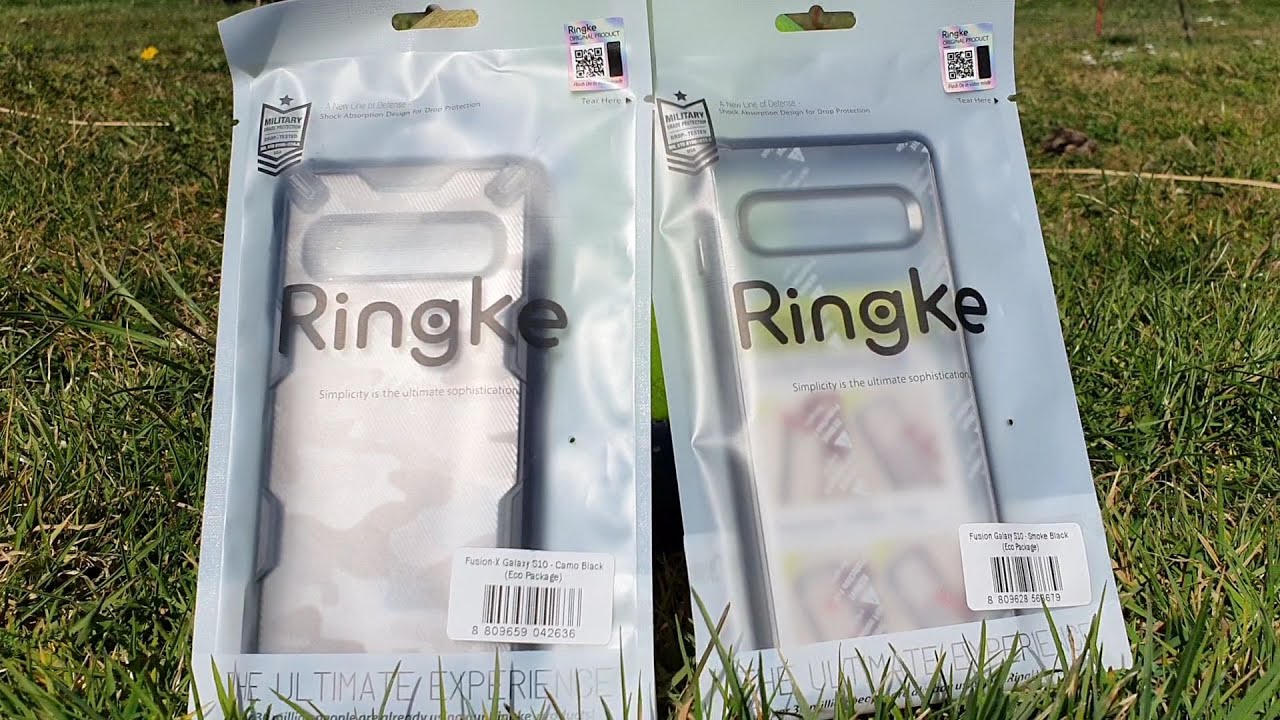 Ovitek Ringke Fusion Smoke Black in Ringke Fusion X Camo Black za Samsung Galaxy S10