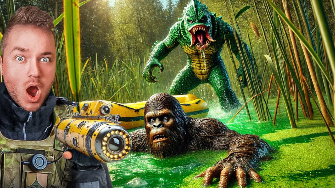 BIG FOOT VS THE POND MONSTER - CAUGHT ON CAMERA! Box Fort (Cardboard Crafts)