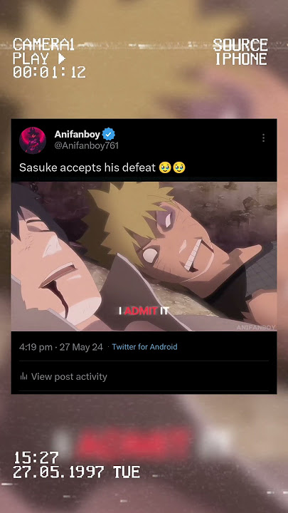Sasuke accepts his defeat | Naruto vs Sasuke final valley fight moment