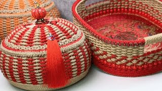Rope Pumpkin Basket Tutorial, Creative Idea Make Basket with Jute Rope #diy #handmade #craft