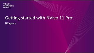 NVivo 11 Pro: NCapture