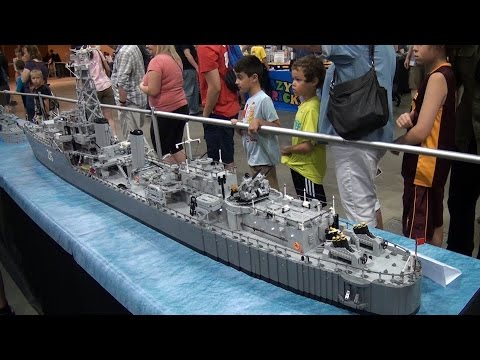 10-foot-long LEGO WWII HMCS Haida - Canadian Tribal Class Destroyer – Brickworld Chicago 2015