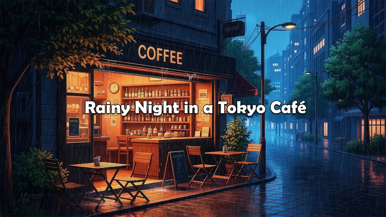 Slow Study Night at a Tokyo Café 🌧️ Cozy Lofi Ambience