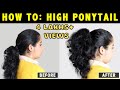 HOW TO: HIGH PONYTAIL ON CURLY, WAVY & FRIZZY HAIR EASILY IN 2 MINUTES !
