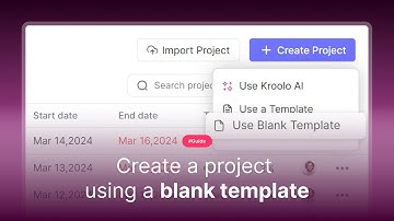 Create a Project Using a Blank Template in Kroolo