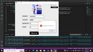 Age calculation App, Using python Tkinter, #python , #tkinter Wealth
