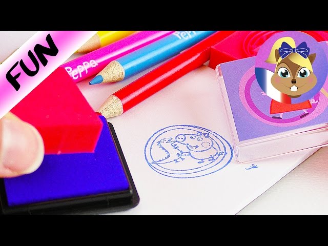 Multiprint Valise 7 Timbres Enfants Peppa Pig, 100% Made in Italy, Tampons Enfants Personnalisés, en Bois et Caoutchouc Naturel, Encre Lavable Non Toxique, Idée Cadeau, Art.07875