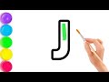 Belajar Huruf ABC untuk Balita |Cara Menggambar dan Mewarnai Alphabet Huruf J #47