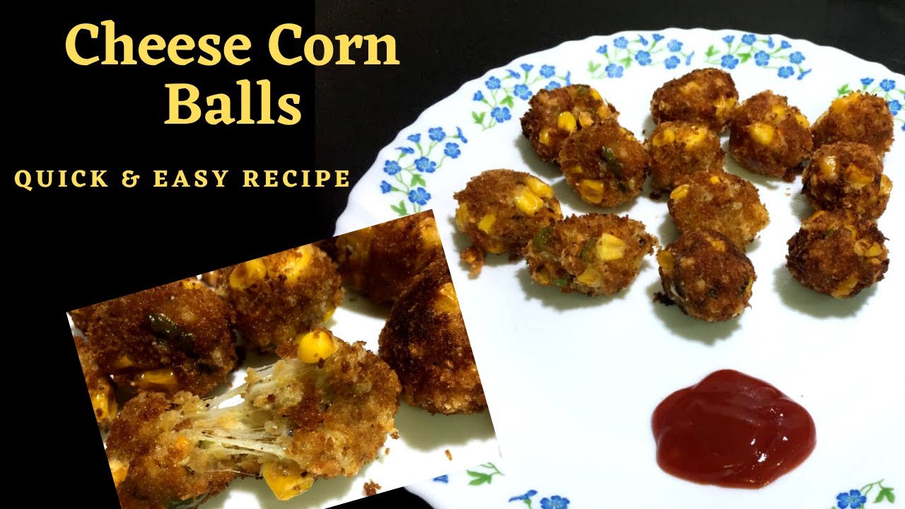 Cheese Corn Balls Recipe Quick & Easy Snack/Party Appetizer (Cheeze