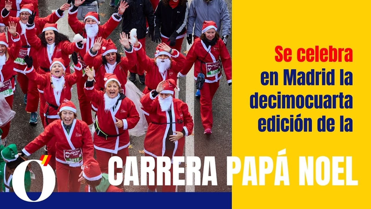 La carrera en Madrid de Papá Noel, Mamá Noel y los elfos