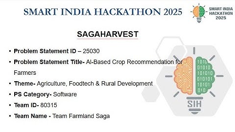 SAGAHARVEST – AI-Based Crop Recommendation for Farmers - SIH 2025 | Prototype - 2.28 secs