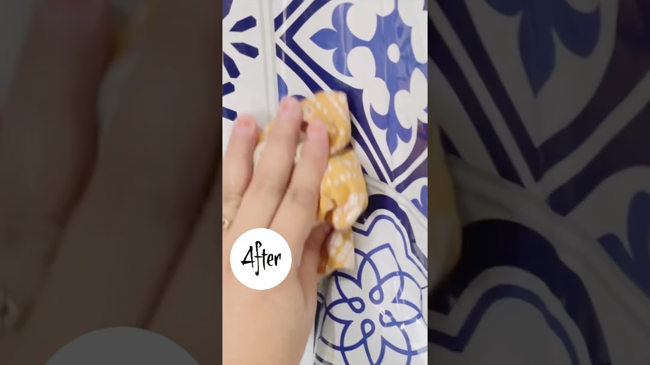 Kitchen Tiles Makeover / easy to stick wallpaper roll 