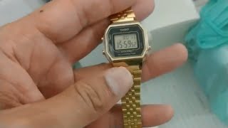 Relogio Feminino Casio LA680WGA-1DF Digital Vintage Dourado - YouTube