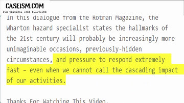 Risk Management 2.0: Reassessing Risk in an Interconnected World  Case Study Help - Caseism.com