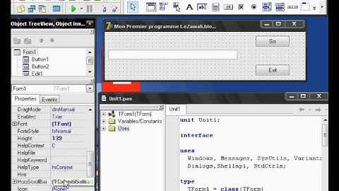 صنع برنامج بسيط بالدلفي   programmer avec delphi  part 2