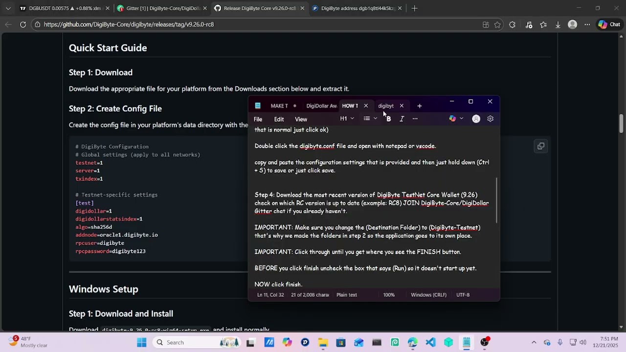 How To Install 9.26 DigiByte Core DigiDollar Testnet