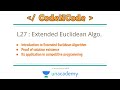L27 : Extended Euclidean Algorithm | Number Theory | CodeNCode