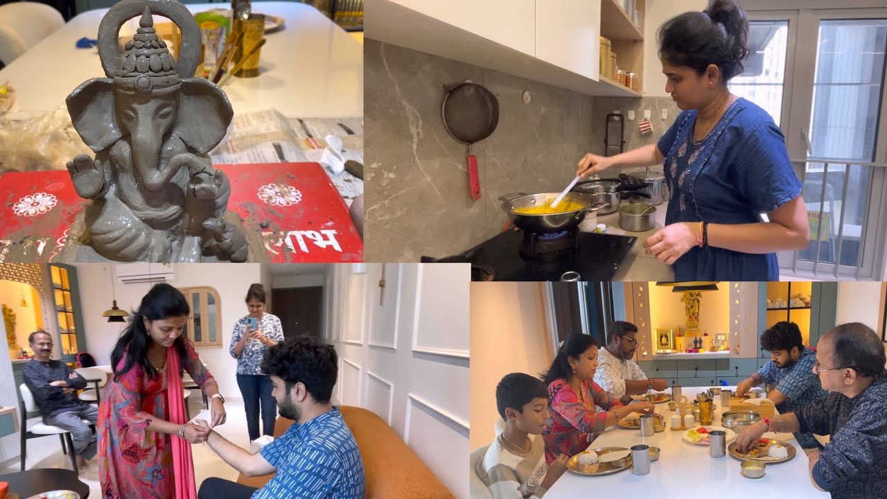 गणेश चतुर्थी पूर्वतयारी .. 🙏गणपती बाप्पाची सुबक मूर्ती बनवली..❤️ आज आमच्या घरी कोण आल ..🥰 रक्षाबंधन 