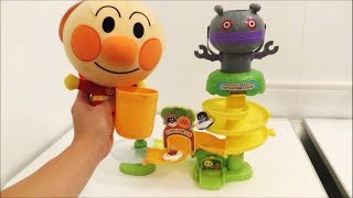 アンパンマンとだだんだん ジャバジャバおふろスライダーで遊んだよ！Anpanman Bath Toys