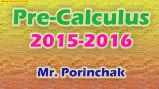 Welcome to Pre-Calculus