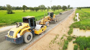 Great Processing SANY And SDLG Grader Operating Cutting And Spreading Build Foundation Road