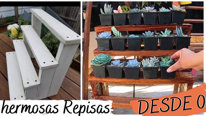 Repisa para plantas / Espacio vivo de 7 niveles con ruedas - Carpintería  Taijo