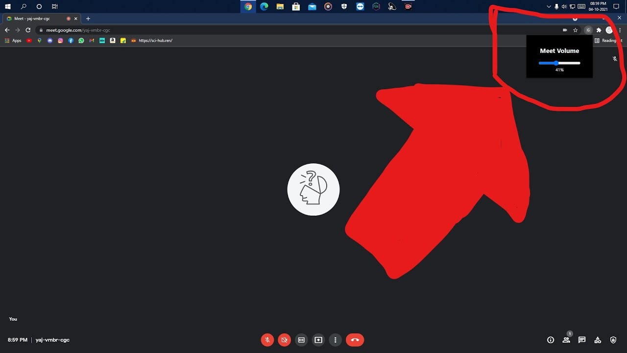 Reduce google meet volume YouTube