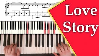 آموزش پیانو آهنگ لاو استوری | Love Story Piano