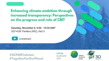 GEF@COP26 (Nov. 6): Perspectives on the progress and role of CBIT