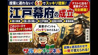 【中学歴史】江戸幕府の成立を6分で完全理解！関ヶ原→家康→幕藩体制までテスト対策　#中学歴史　#江戸幕府　#徳川家康　#関ヶ原の戦い　#テスト対策動画説明文