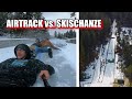 Schlittenfahren extrem! Mit dem Airtrack auf die Skisprungschanze. // Erste Freibadsession 2021!!