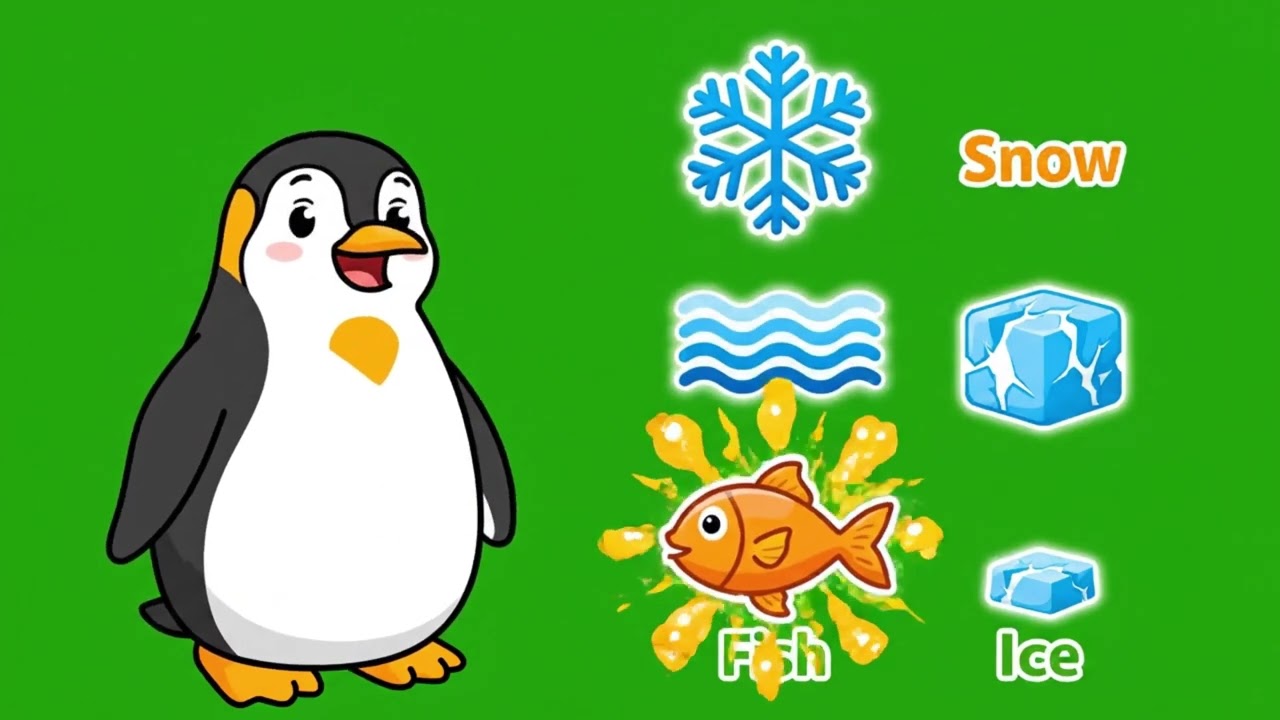 Penguin Habitat Icons Green Screen Loop | Penguin Awareness Day NCR Visual 06