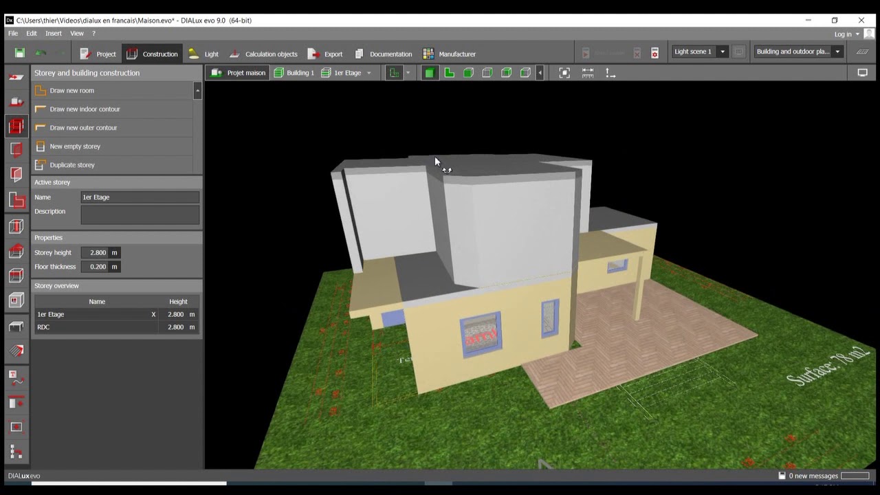 Dialux en Francais #14 ajouter un etage