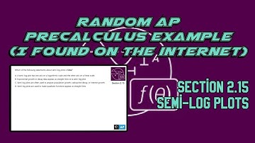 AP Precalculus Section 2.15 Example: Explaining a Semi-Log Plot