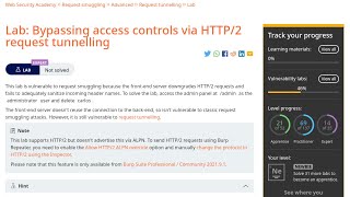 Web Security Academy | Request Smuggling | 18 - Bypassing Access Controls via H2 Request Tunnelling