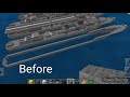 Minecraft/building Shimakaze before and after