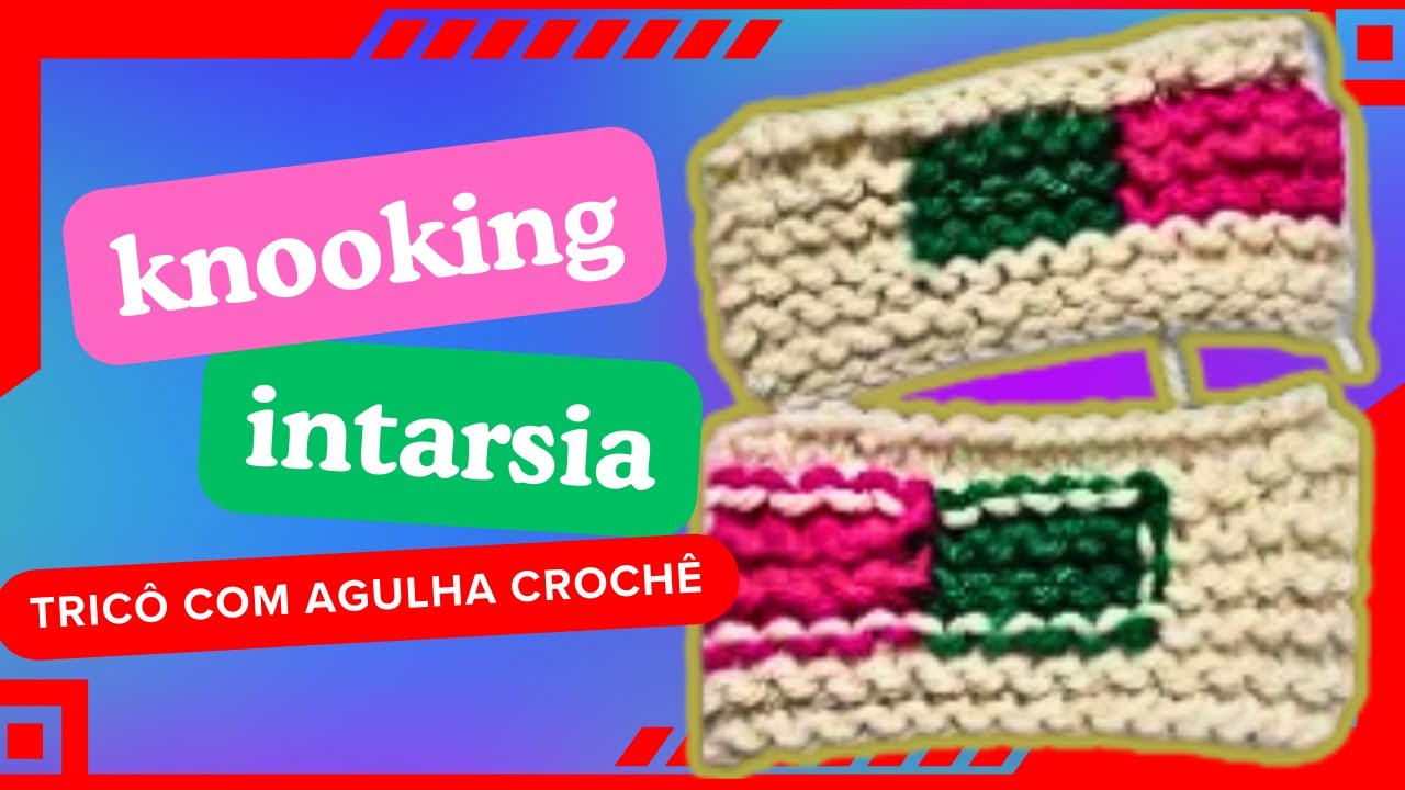Como fazer troca de cores no trico de modo correto em #knooking intarsia @marlythibes