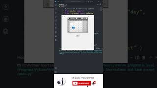 Date calendar using python | #python #mrlazyprogrammer #mr #shorts Date Formats In Python Python Tutorial From Two Lazy Programmers
