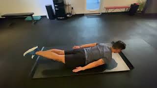 prone flutter kicks - lower back strengthening for Multifid muscles; spinal stabilization