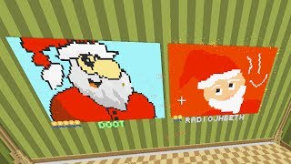 Chad and Audrey Paint Christmas Themes in Minecraft Pixel Painters