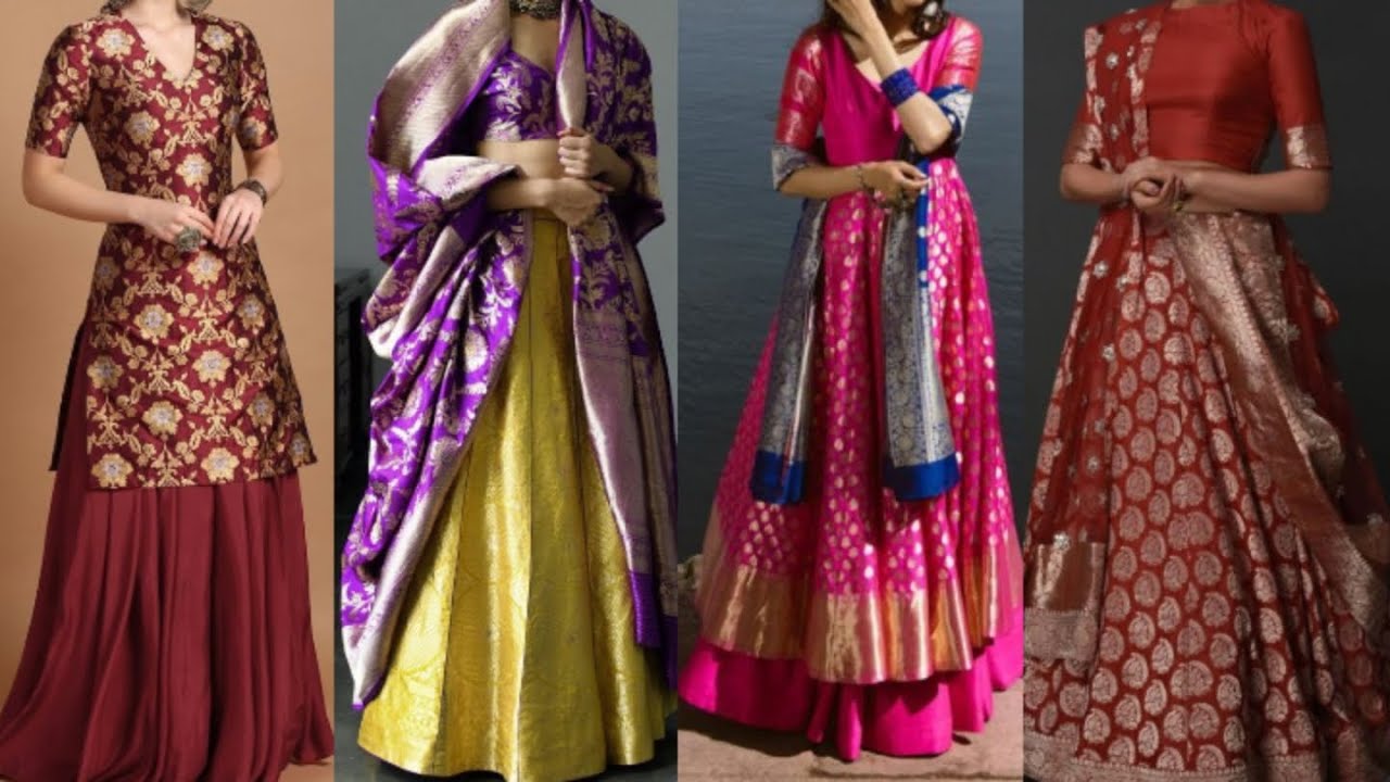 Designer Banarasi Dress Ideas | Brocade Dresses | Gowns | Lehenga Choli ...