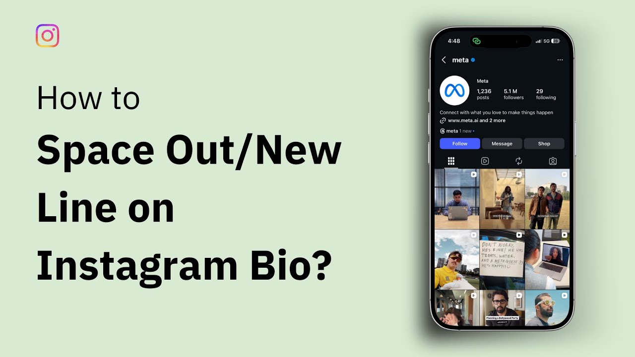 How To Space Out/New Line On Instagram Bio