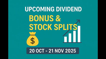 💰 Upcoming Dividend, Bonus & Stock Splits from 20 Oct to 21 Nov 2025 | Latest Corporate Actions 2025