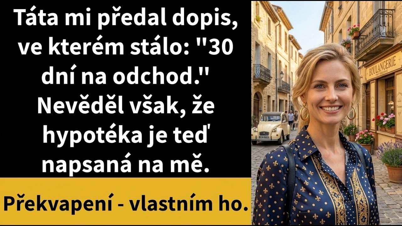 „Tohle je formální oznámení. Máte třicet dní na to, abyste tento byt opustila.“ Stála jsem před svým otcem v šatech, které mi dala maminka před smrtí, obklopená balónky a dortem s dvaatřiceti...