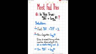 Is This True? ⁴√81 = log₄81 🤯
