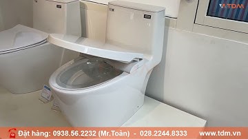 TDM.VN | Review bồn cầu ACT-902/CW-S15VN bàn cầu 1 khối xả cảm ứng không cảm kết hợp nắp rửa cơ