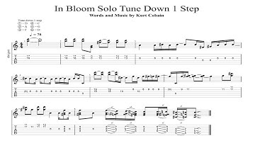 Nirvana - In Bloom Guitar Solo (repeated several times) - Tune Down 1 Step (D Tuning)